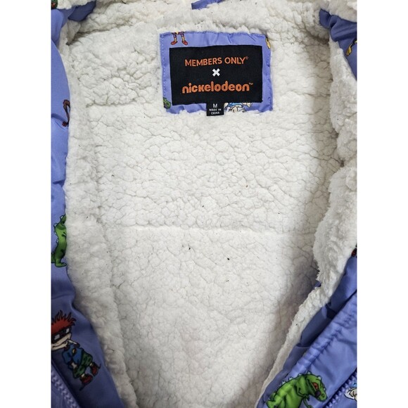 Rugrats Puffer Coat Sherpa Members Only Nickelodeon Full Zipper Kids Size Medium - Picture 5 of 8